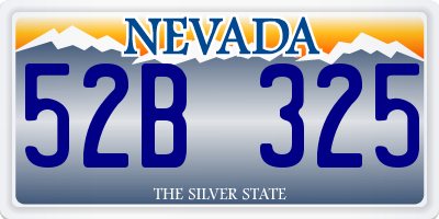 NV license plate 52B325