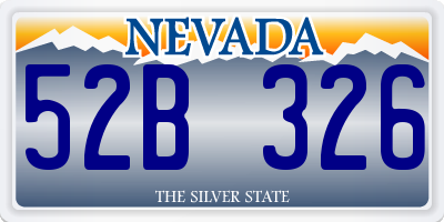NV license plate 52B326