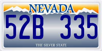 NV license plate 52B335