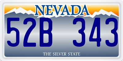 NV license plate 52B343