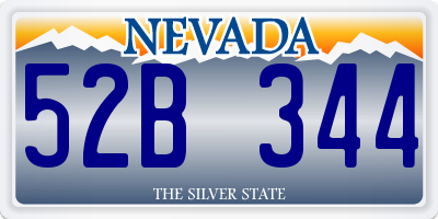 NV license plate 52B344