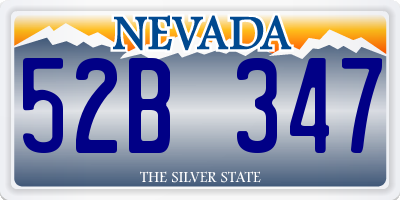 NV license plate 52B347