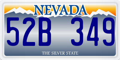 NV license plate 52B349