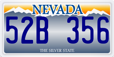 NV license plate 52B356