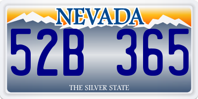 NV license plate 52B365