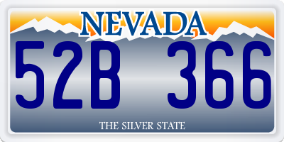 NV license plate 52B366