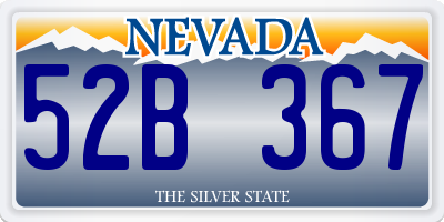 NV license plate 52B367