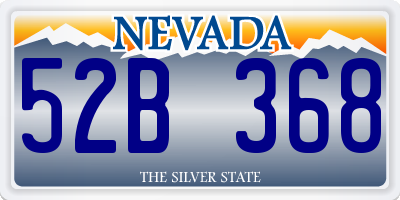 NV license plate 52B368