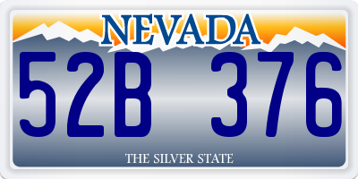 NV license plate 52B376