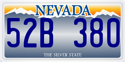 NV license plate 52B380