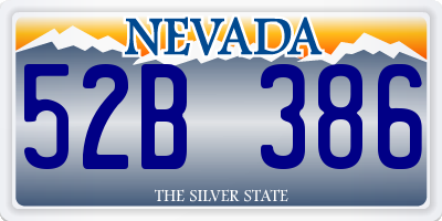 NV license plate 52B386