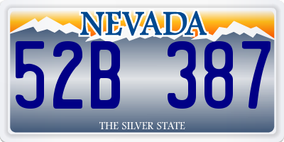 NV license plate 52B387