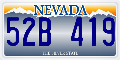 NV license plate 52B419