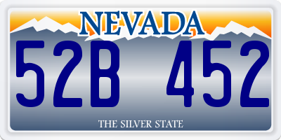 NV license plate 52B452