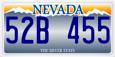 NV license plate 52B455