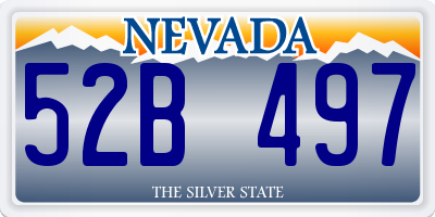 NV license plate 52B497