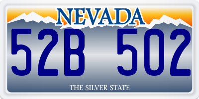 NV license plate 52B502
