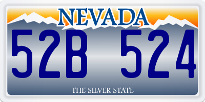 NV license plate 52B524