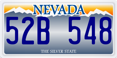 NV license plate 52B548