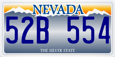 NV license plate 52B554