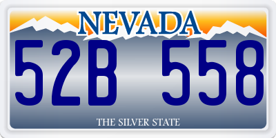 NV license plate 52B558