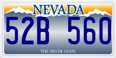 NV license plate 52B560