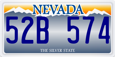 NV license plate 52B574