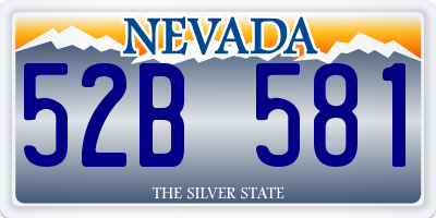 NV license plate 52B581