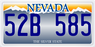 NV license plate 52B585