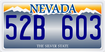 NV license plate 52B603
