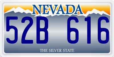 NV license plate 52B616