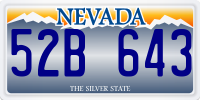 NV license plate 52B643