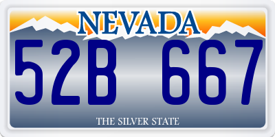 NV license plate 52B667
