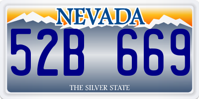NV license plate 52B669