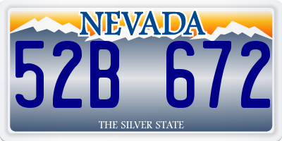 NV license plate 52B672