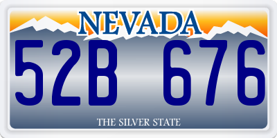 NV license plate 52B676