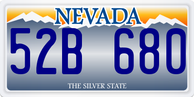 NV license plate 52B680