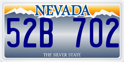 NV license plate 52B702