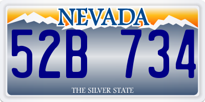 NV license plate 52B734