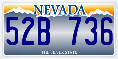 NV license plate 52B736