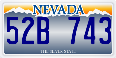 NV license plate 52B743