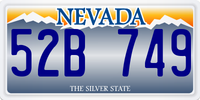 NV license plate 52B749
