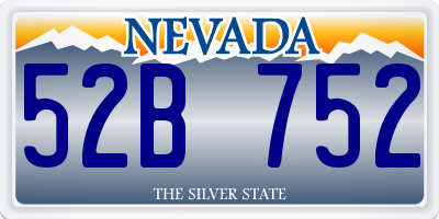 NV license plate 52B752