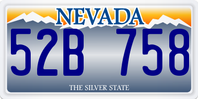 NV license plate 52B758