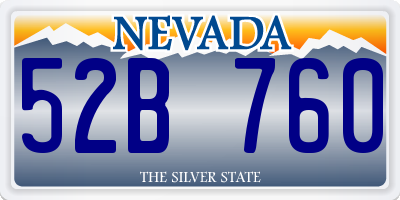 NV license plate 52B760
