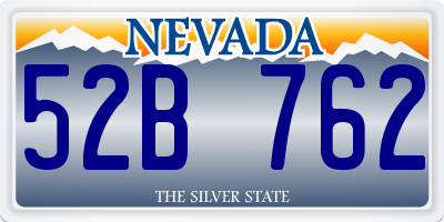 NV license plate 52B762