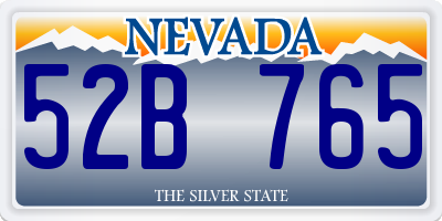 NV license plate 52B765