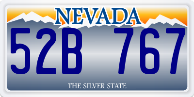 NV license plate 52B767