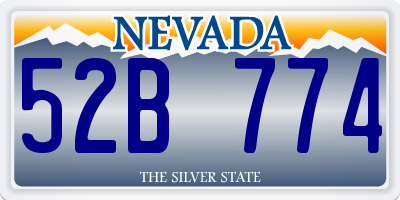 NV license plate 52B774
