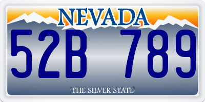 NV license plate 52B789